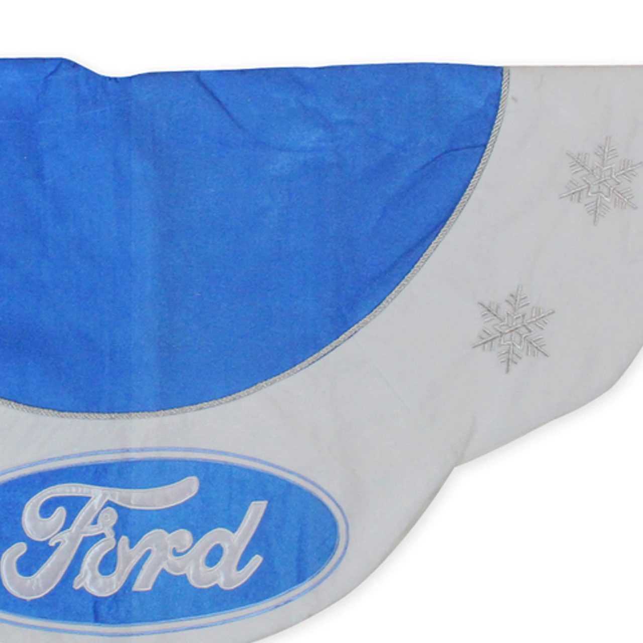 45.5" Blue And White Ford Scalloped Christmas Tree Skirt 5 45.5" Blue And White Ford Scalloped Christmas Tree Skirt - Image 3