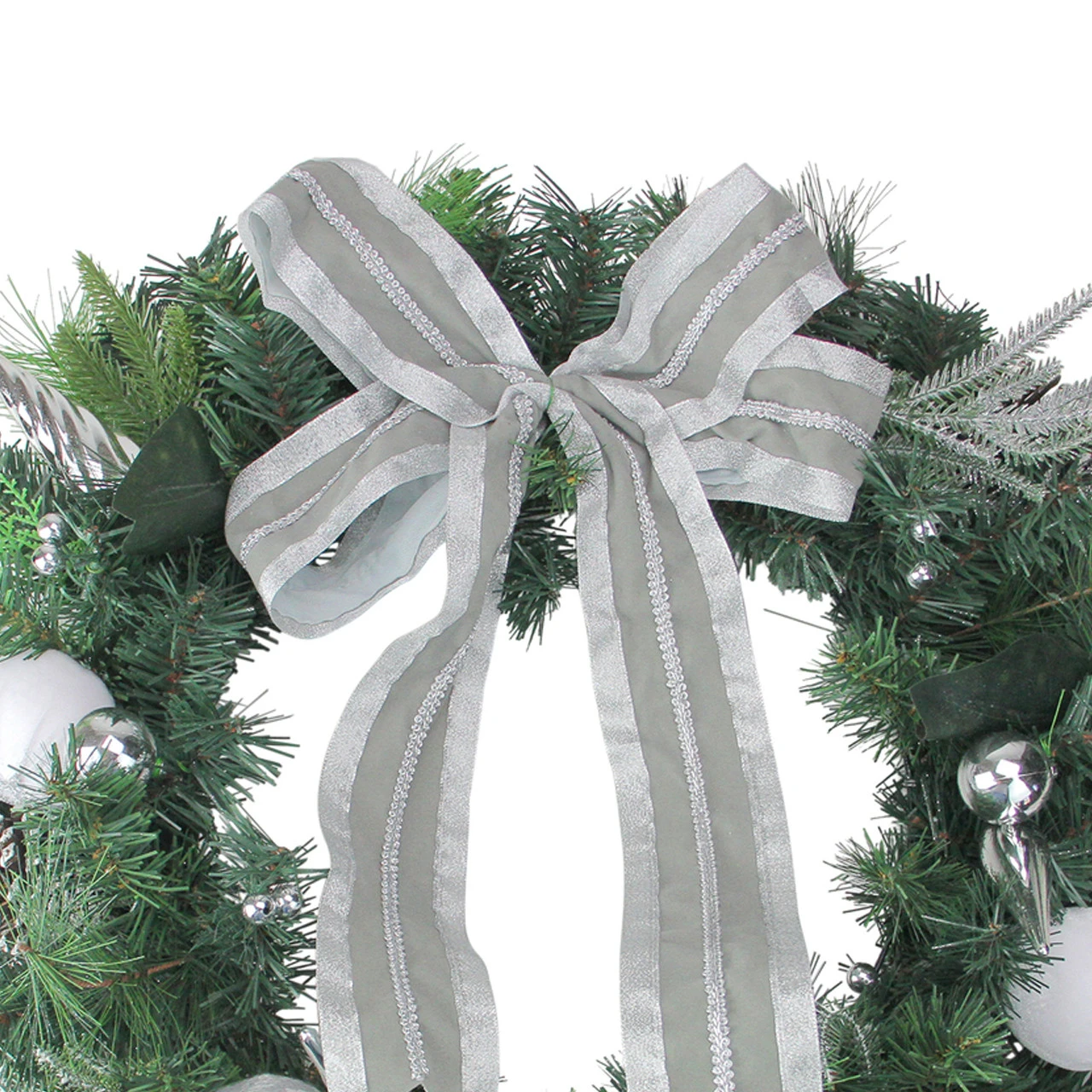 Bow And Pine Cone Artificial Christmas Wreath - 24-Inch, Unlit 5 Bow And Pine Cone Artificial Christmas Wreath - 24-Inch, Unlit - Image 3