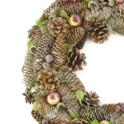 Brown Pine Cone And Fruit Glitter Artificial Christmas Wreath - 19.5-Inch, Unlit -Optimal Christmas Shop northlight20sh36233 75575.1667530723