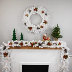 White Canadian Pine Artificial Christmas Wreath, 24-Inch, Unlit 8 White Canadian Pine Artificial Christmas Wreath, 24-Inch, Unlit -Optimal Christmas Shop northlight20v04269 03 42584.1676391703