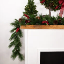9' X 14" White Valley Pine With Pine Cones Artificial Christmas Garland - Unlit -Optimal Christmas Shop northlight20v15922 cxpic 14207.1671730933