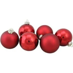 9ct Red 2-Finish Christmas Ball Ornaments 2.5" (65mm) -Optimal Christmas Shop northlight20wy00735 03 48625.1667657597
