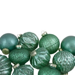 Set Of 12 Green Finial And Glass Ball Christmas Ornaments -Optimal Christmas Shop northlight20wy88870 41504.1667510416