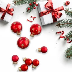 16-Piece Set Of Assorted Red Glass Christmas Ball Ornaments With Tree Topper -Optimal Christmas Shop northlight20wy88902 42654.1667580795