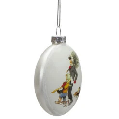 Set Of 3 Norman Rockwell Glass Christmas Disc Ornament -Optimal Christmas Shop northlight20yl93417c 01110.1667530119