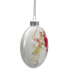 Set Of 3 Glass Norman Rockwell Christmas Disc Ornament -Optimal Christmas Shop northlight20yl93419201 94566.1667487919