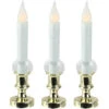 Set Of 3 White LED C5 Flickering Window Christmas Candle Lamps With Timer 8.5"