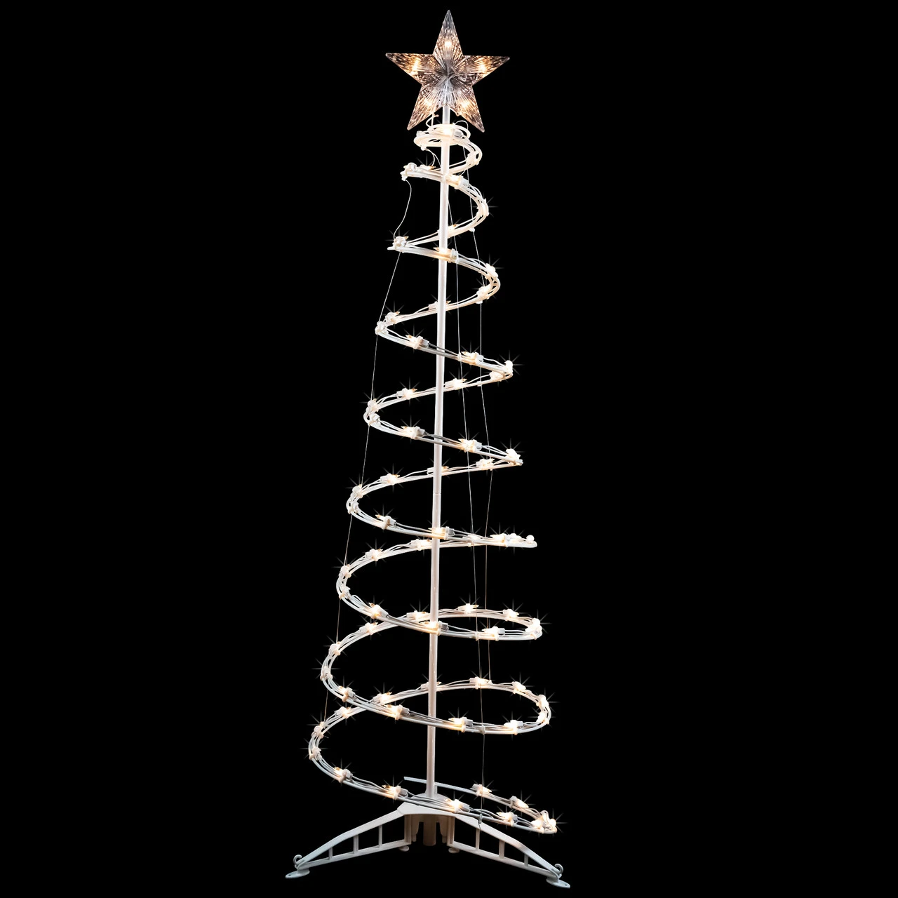 4ft Lighted Spiral Cone Tree Outdoor Christmas Decoration, Clear Lights 3 4ft Lighted Spiral Cone Tree Outdoor Christmas Decoration, Clear Lights