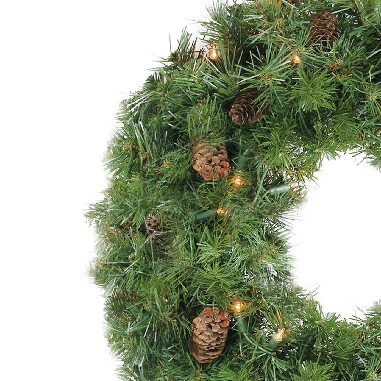 Pre-Lit Dakota Pine Artificial Christmas Wreath - 24-Inch, Clear Lights 5 Pre-Lit Dakota Pine Artificial Christmas Wreath - 24-Inch, Clear Lights - Image 3