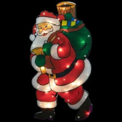 17.75" Lighted Santa Claus Christmas Window Silhouette