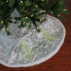 48" Gray And Green Traditional Trees Embossed Christmas Tree Skirt -Optimal Christmas Shop northlight 24871981 2 49133.1667536103