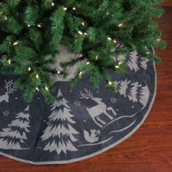 56" Gray And Black Reindeer In Forest Christmas Tree Skirt 6 56" Gray And Black Reindeer In Forest Christmas Tree Skirt -Optimal Christmas Shop northlight 25663472lc 2 08989.1667536099