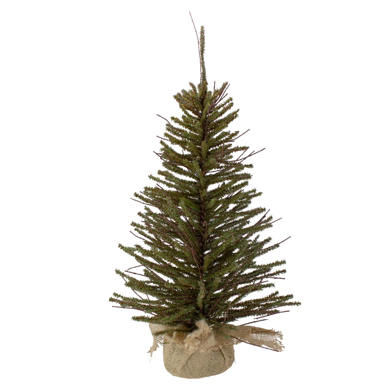 2.5' Green And Brown Warsaw Twig Artificial Christmas Tree With Burlap Base - Unlit 3 2.5' Green And Brown Warsaw Twig Artificial Christmas Tree With Burlap Base - Unlit