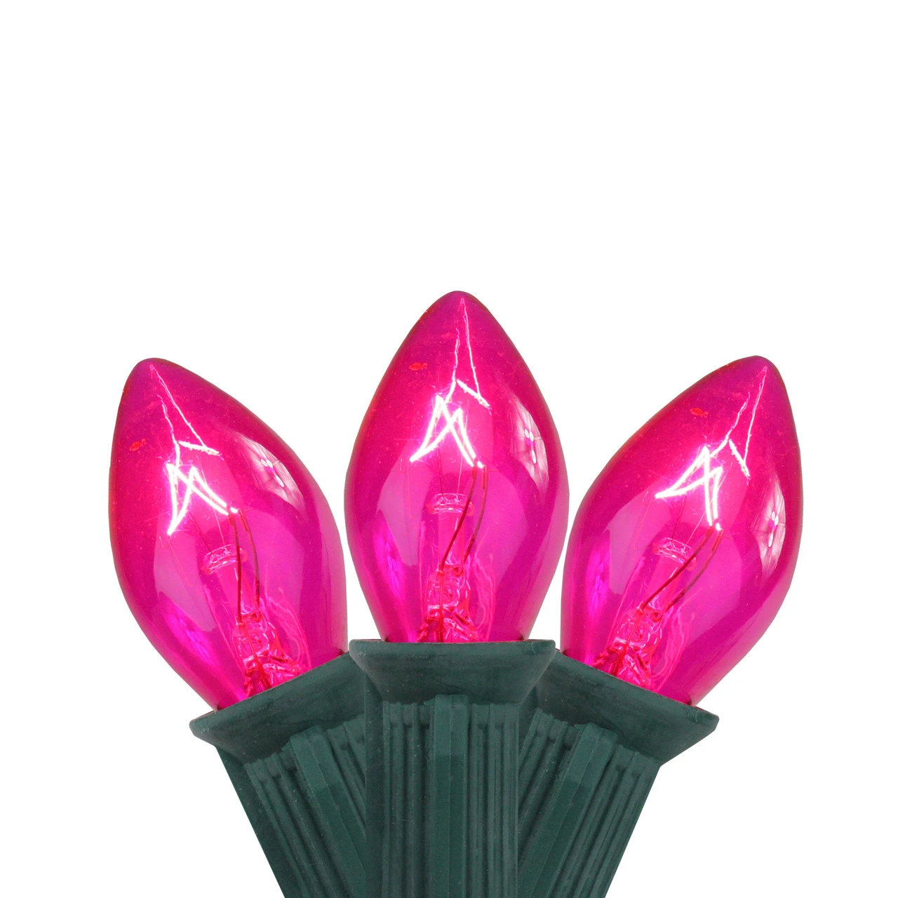 25-Count Pink C7 Christmas Light Set, 24ft Green Wire 3 25-Count Pink C7 Christmas Light Set, 24ft Green Wire