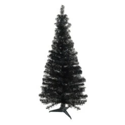 4' X 24" Slim Black Tinsel Artificial Christmas Tree - Unlit