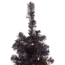 4' Pre-Lit Slim Black Artificial Tinsel Christmas Tree- Clear Lights -Optimal Christmas Shop northlight b83507 1 46369.1667576683