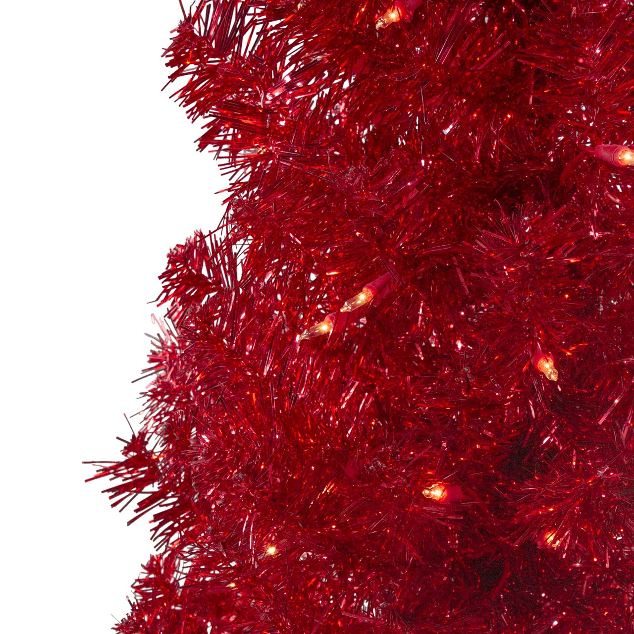 4' Pre-Lit Slim Red Artificial Christmas Tree - Clear Lights 4 4' Pre-Lit Slim Red Artificial Christmas Tree - Clear Lights - Image 2