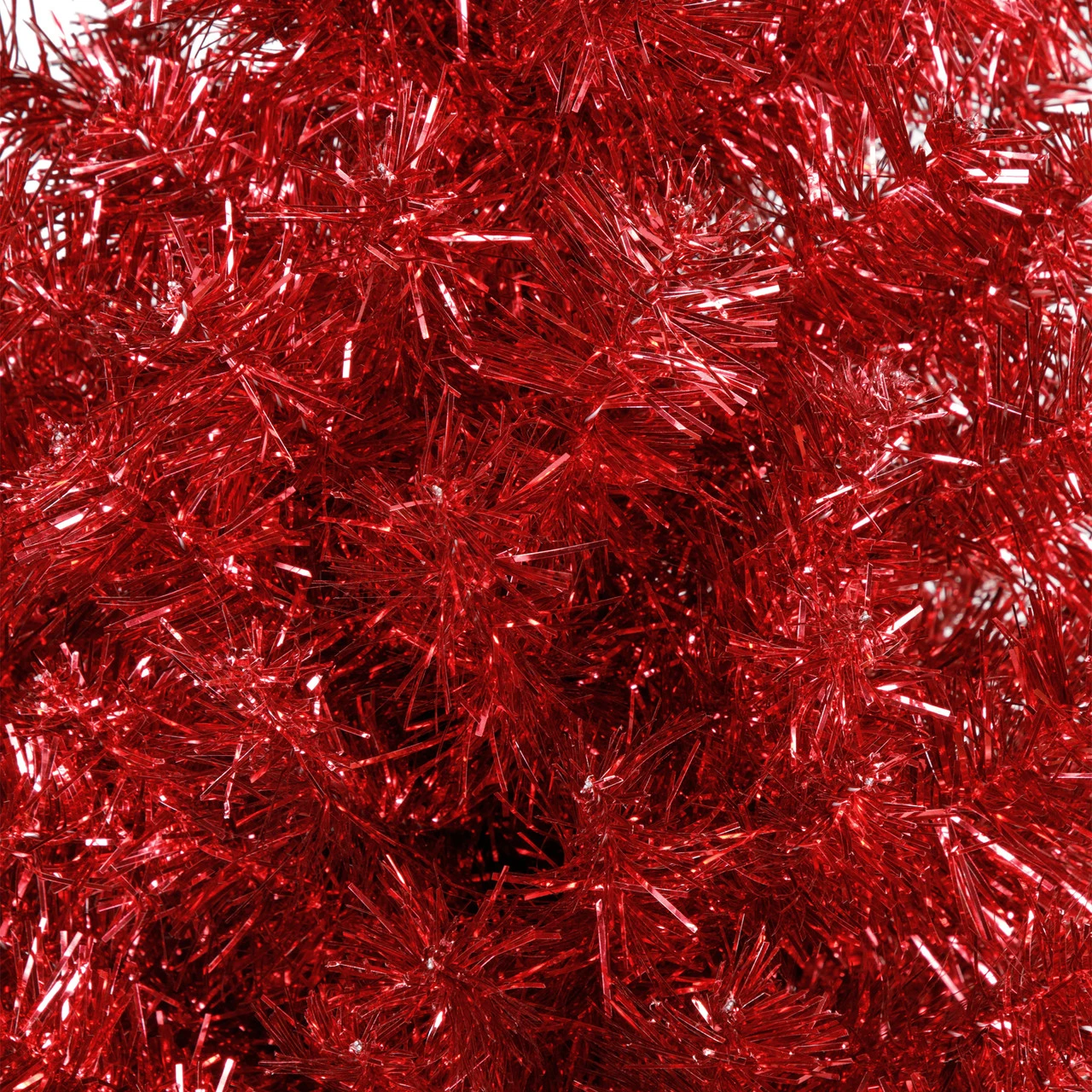 6' Pencil Red Tinsel Artificial Christmas Tree - Unlit 6 6' Pencil Red Tinsel Artificial Christmas Tree - Unlit - Image 4