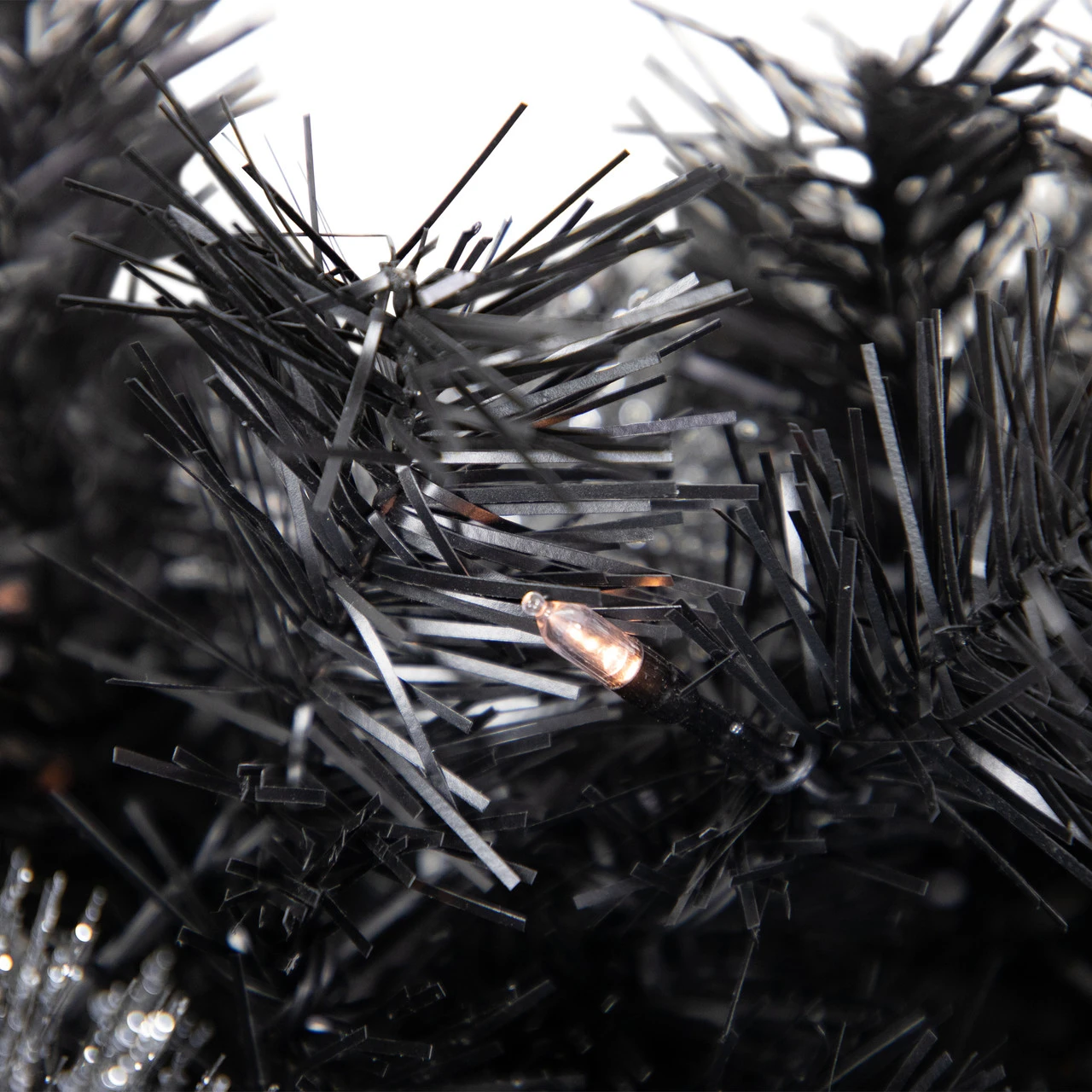 6' Pre-Lit Black Artificial Christmas Garland With Timer - Warm White LED Lights 8 6' Pre-Lit Black Artificial Christmas Garland With Timer - Warm White LED Lights - Image 6