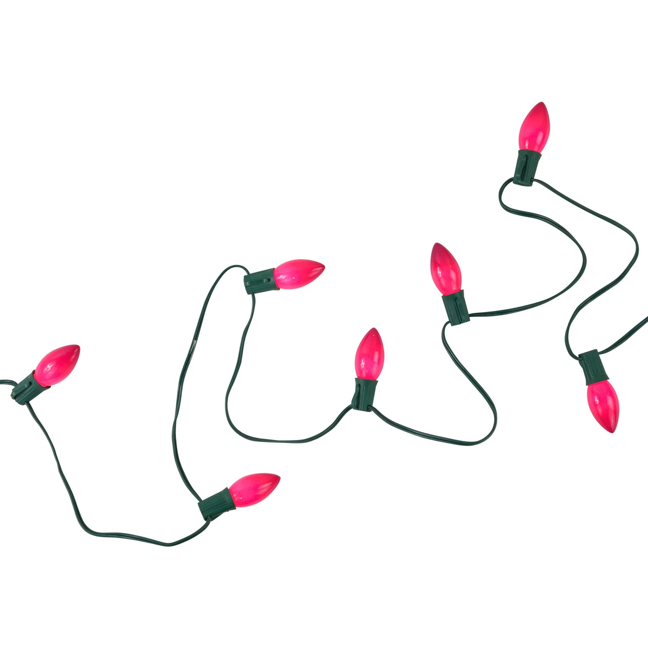 25-Count Opaque Fuchsia Pink C9 Christmas Light Set, 24ft Green Wire 4 25-Count Opaque Fuchsia Pink C9 Christmas Light Set, 24ft Green Wire - Image 2