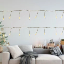 Set Of 40 Warm White LED Fairy Christmas Lights 6’