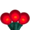 Set Of 15 Red Satin G50 Globe Christmas Lights - Green Wire -Optimal Christmas Shop northlight dl16002 sample 48810.1667537011