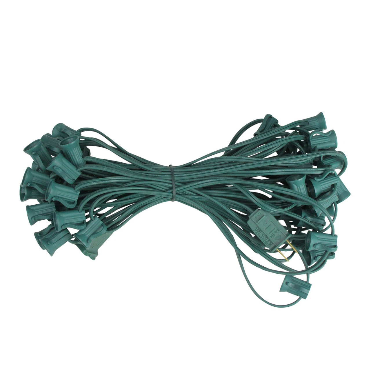 50' Green Contemporary Commercial C7 Christmas Light Socket Set 4 50' Green Contemporary Commercial C7 Christmas Light Socket Set - Image 2