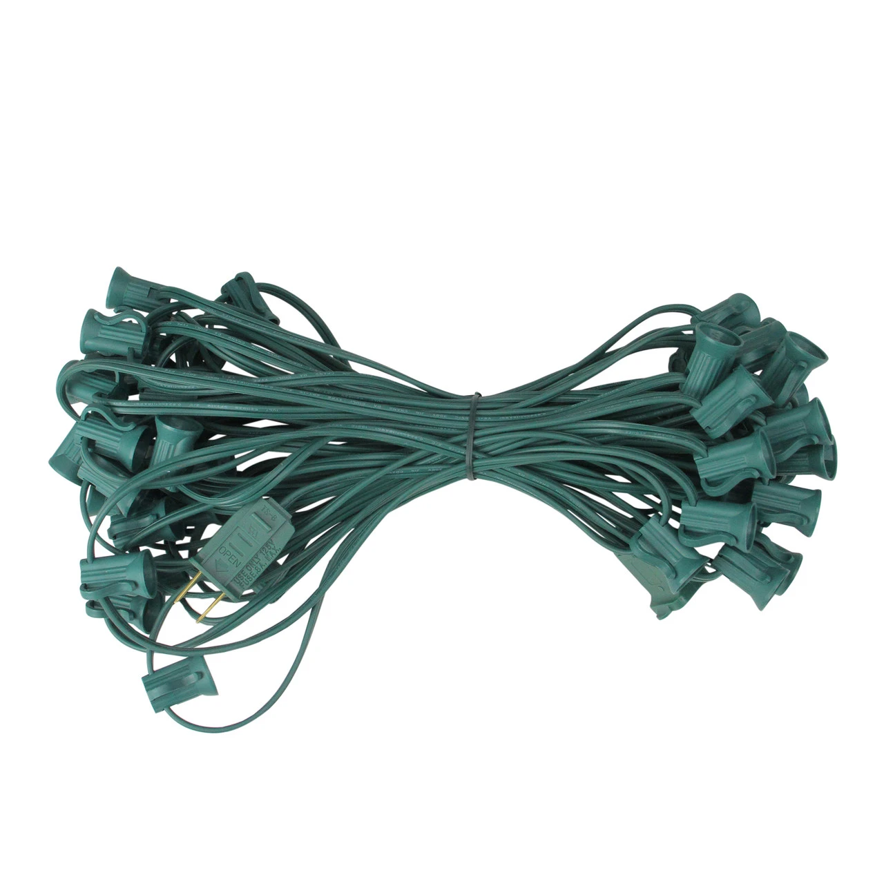 50' Green Contemporary Commercial C7 Christmas Light Socket Set 3 50' Green Contemporary Commercial C7 Christmas Light Socket Set