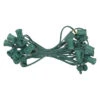 25' Green Commercial C9 Christmas Light Socket Set