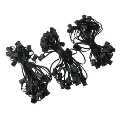 100' Black Commercial C9 Christmas Light Socket Set