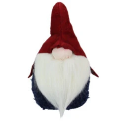 10" Red And White Gnome With Hat Christmas Figurine