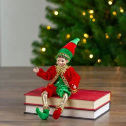 12" Red And Green Bendable Elf In A Suit Hanging Christmas Ornament -Optimal Christmas Shop northlight e27402 5 72935.1667623270