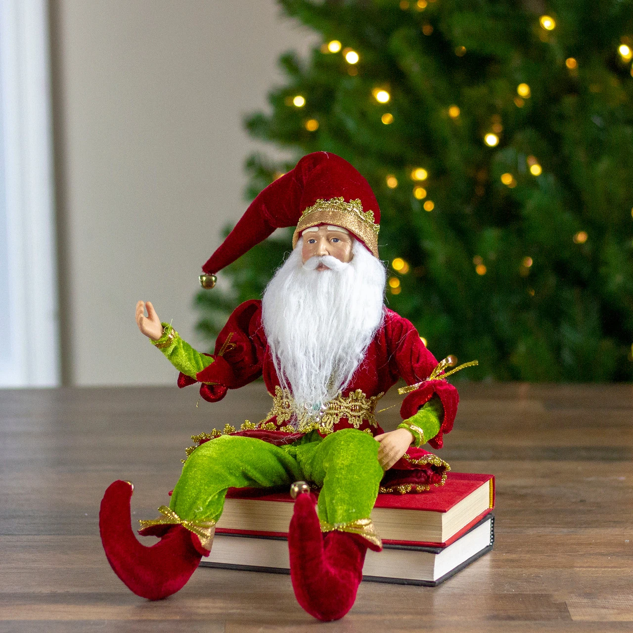18" Red And Green Whimsical Elf Christmas Decor Figurine 7 18" Red And Green Whimsical Elf Christmas Decor Figurine - Image 5