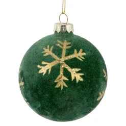 4ct Green Velvet Glass Christmas Ball Ornaments With Gold Snowflakes 3" (80mm) 9 4ct Green Velvet Glass Christmas Ball Ornaments With Gold Snowflakes 3" (80mm) -Optimal Christmas Shop northlight eb94508 2 73938.1681234748