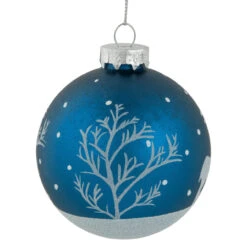 4ct Blue Glass Ball Christmas Ornaments With Glitter Reindeer 3" -Optimal Christmas Shop northlight eb94510 3 57335.1671129073