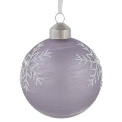 3ct Purple Glass Ball Christmas Ornaments With Snowflakes 3" (80mm) -Optimal Christmas Shop northlight eb94512 4 55027.1681220236