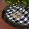 48" Black And White Buffalo Plaid Christmas Tree Skirt With Burlap Snowflake -Optimal Christmas Shop northlight f026662 1 sample 85592.1667530449