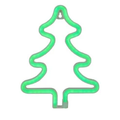 9.5" Green Christmas Tree LED Neon Style Window Silhouette