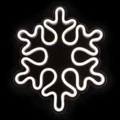 15" White LED Lighted Neon Style Snowflake Christmas Window Silhouette