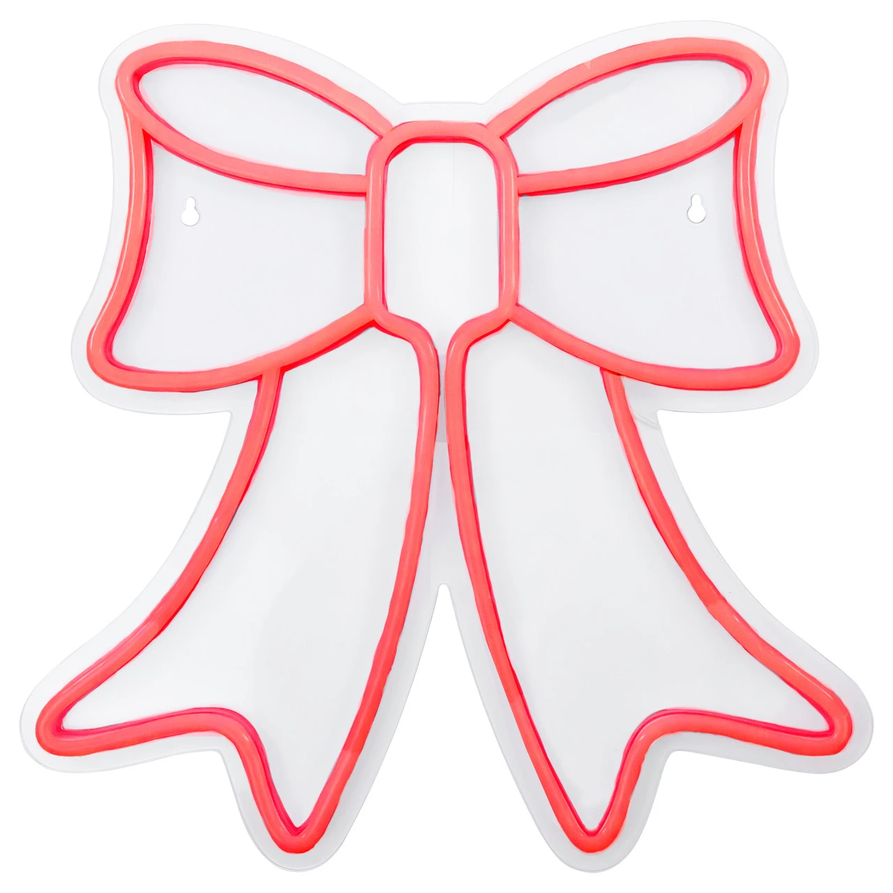 15" Red LED Lighted Neon Style Bow Christmas Window Silhouette 5 15" Red LED Lighted Neon Style Bow Christmas Window Silhouette - Image 3