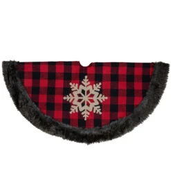 48-Inch Red And Black Christmas Tree Skirt With Burlap Snowflake -Optimal Christmas Shop northlight fo26665 2 14182.1667530451