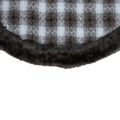 48" Brown And White Plaid Christmas Tree Skirt With Faux Fur -Optimal Christmas Shop northlight fo26668 3 42779.1667530454