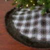 48" Brown And White Plaid Christmas Tree Skirt With Faux Fur -Optimal Christmas Shop northlight fo26668 23417.1667530453