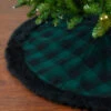 48" Green And Black Plaid Christmas Tree Skirt With Faux Fur -Optimal Christmas Shop northlight fo26686 22363.1667530455