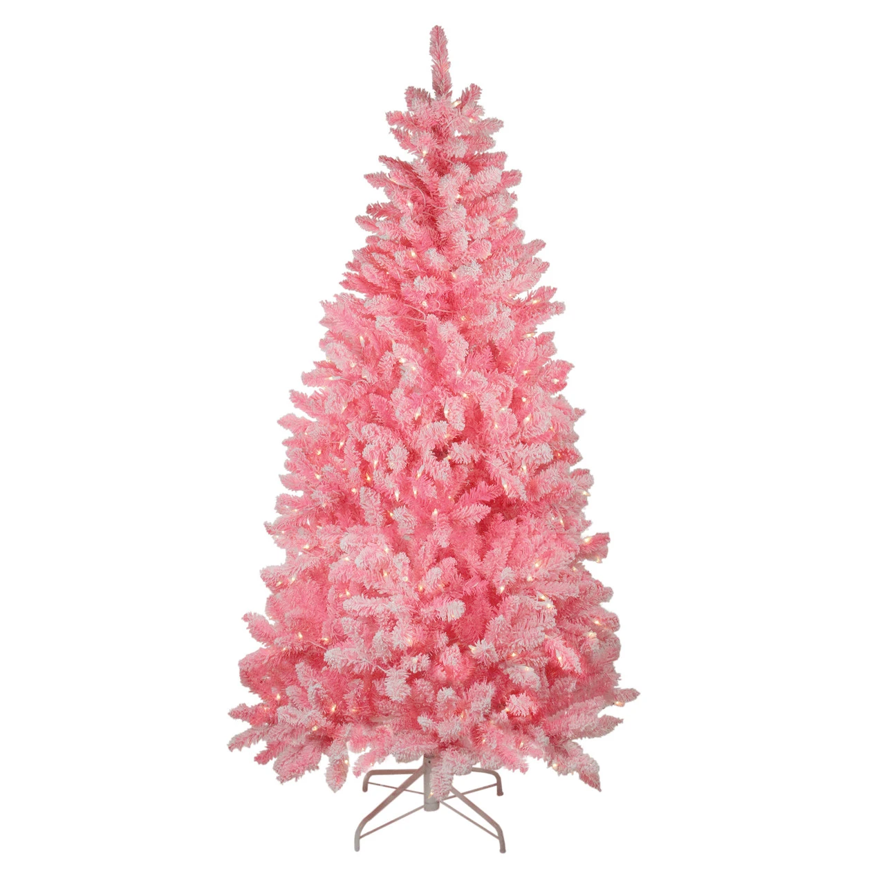 6' Pre-Lit Slim Flocked Pine Artificial Christmas Tree - Clear Lights 4 6' Pre-Lit Slim Flocked Pine Artificial Christmas Tree - Clear Lights - Image 2