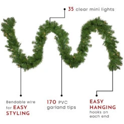 9' X 10" Pre-Lit Windsor Pine Artificial Christmas Garland - Clear Lights -Optimal Christmas Shop northlight gb20ygc810 gr thumbnail 34853.1675793415