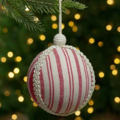 4.75" White And Red Striped Ball Christmas Ornament With Rope Accent 7 4.75" White And Red Striped Ball Christmas Ornament With Rope Accent -Optimal Christmas Shop northlight gb28221 4 40676.1667531271