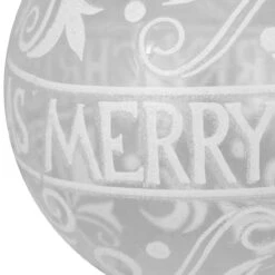 Clear And White Glass Merry Christmas Ball Ornament 6" (150mm) 9 Clear And White Glass Merry Christmas Ball Ornament 6" (150mm) -Optimal Christmas Shop northlight gb28225 2 95125.1667570016