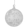Clear And White Glass Merry Christmas Ball Ornament 6" (150mm) 1 Clear And White Glass Merry Christmas Ball Ornament 6" (150mm) -Optimal Christmas Shop northlight gb28225 updated 04538.1667570015