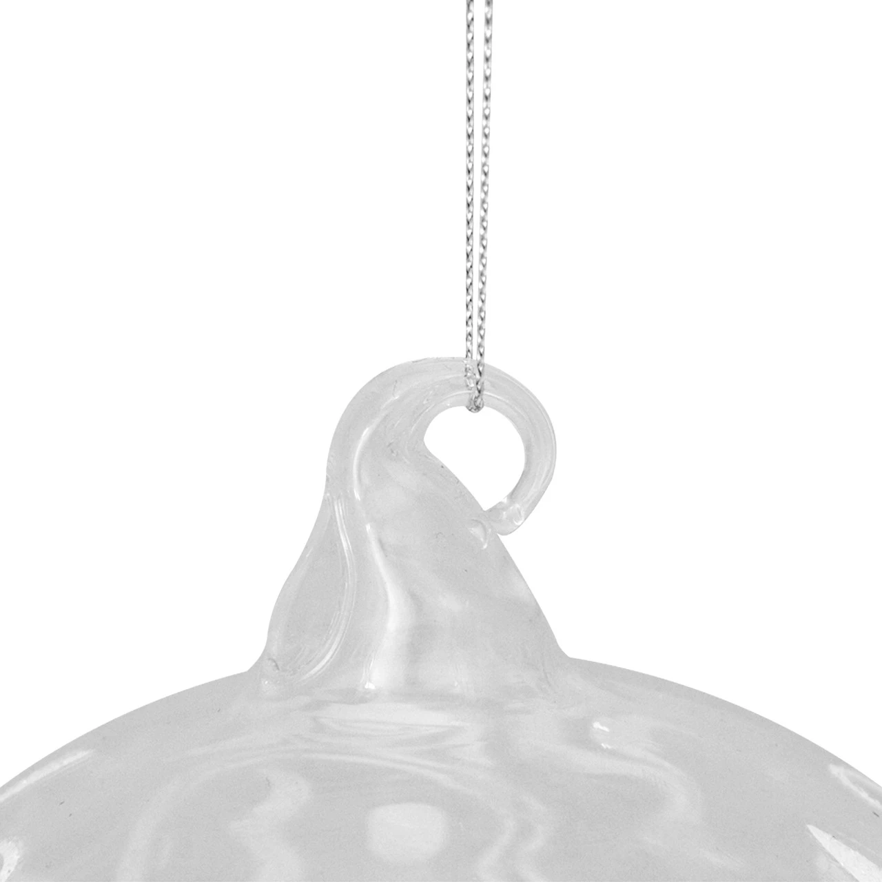Clear And White "Merry Christmas" Glass Christmas Ball Ornament 4.5" (114mm) 8 Clear And White "Merry Christmas" Glass Christmas Ball Ornament 4.5" (114mm) - Image 6